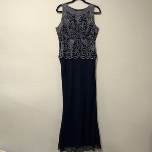 JKara New York navy formal evening gown